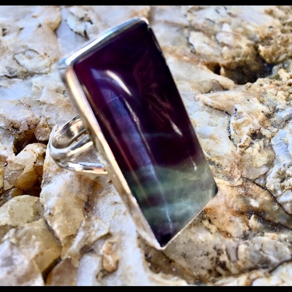 rainbow fluorite ring